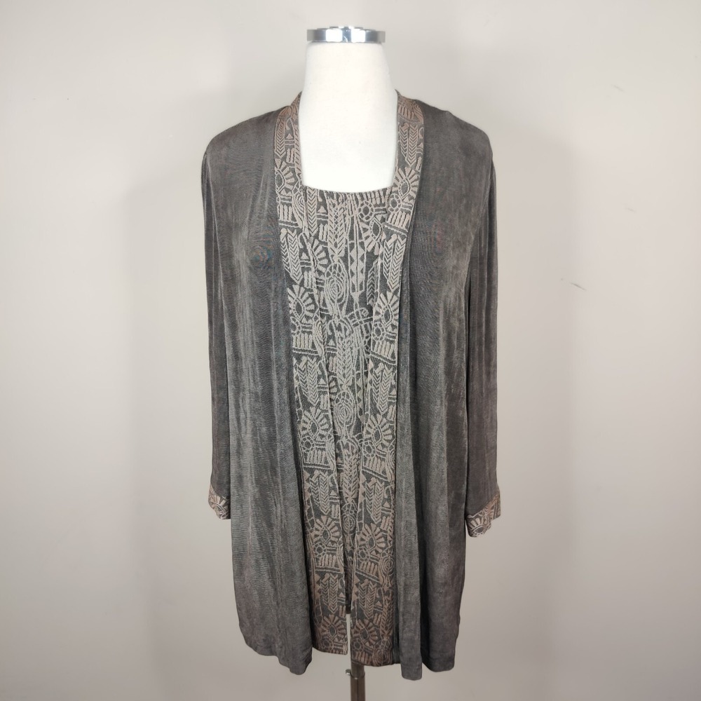 R&M Richards Cardigan Tank Twin Set Slinky‎ Knit
